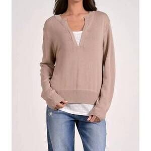NEW ELAN sally sweater in oatmeal white